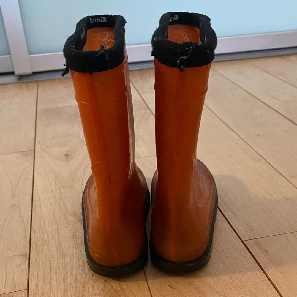 Kamik Vibrant Orange Kids Waterproof Boots Size 10